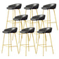 Faux Leather Bucket Seat Barstool Scandinavian Low Back Bar Stools