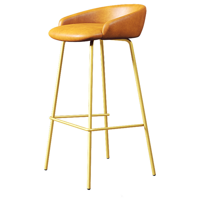 Faux Leather Bucket Seat Barstool Scandinavian Low Back Bar Stools