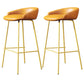 Faux Leather Bucket Seat Barstool Scandinavian Low Back Bar Stools
