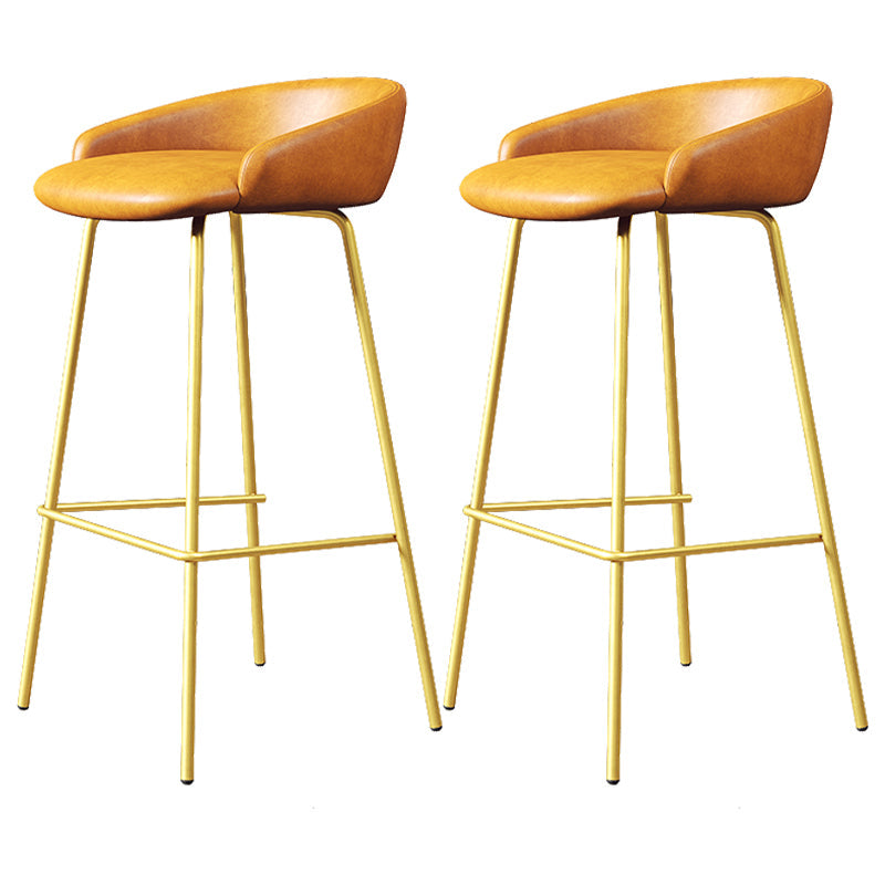 Faux Leather Bucket Seat Barstool Scandinavian Low Back Bar Stools