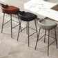 Faux Leather Bucket Seat Barstool Scandinavian Low Back Bar Stools