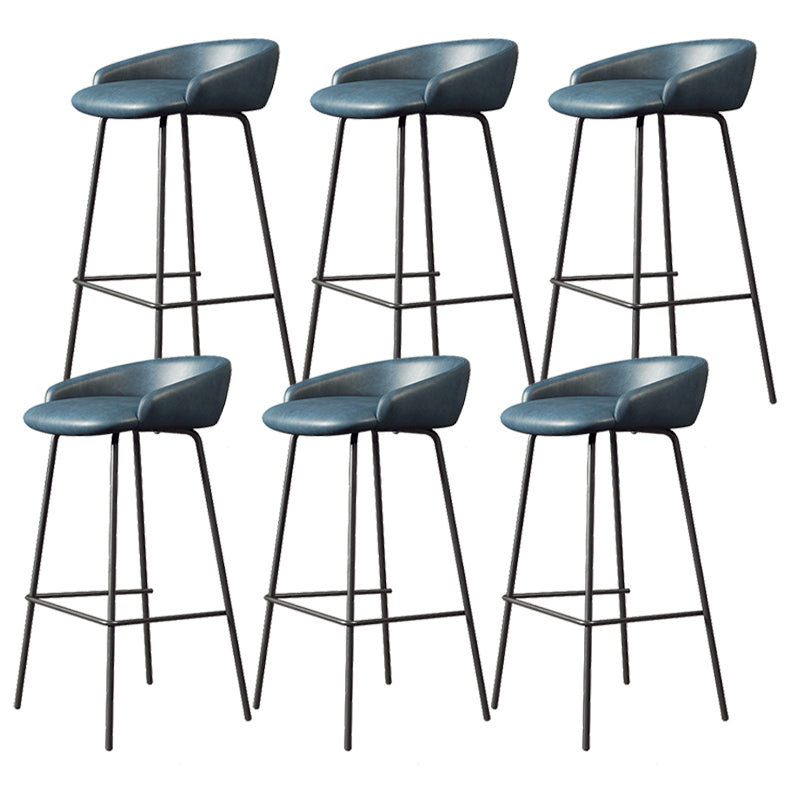 Faux Leather Bucket Seat Barstool Scandinavian Low Back Bar Stools