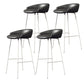 Faux Leather Bucket Seat Barstool Scandinavian Low Back Bar Stools
