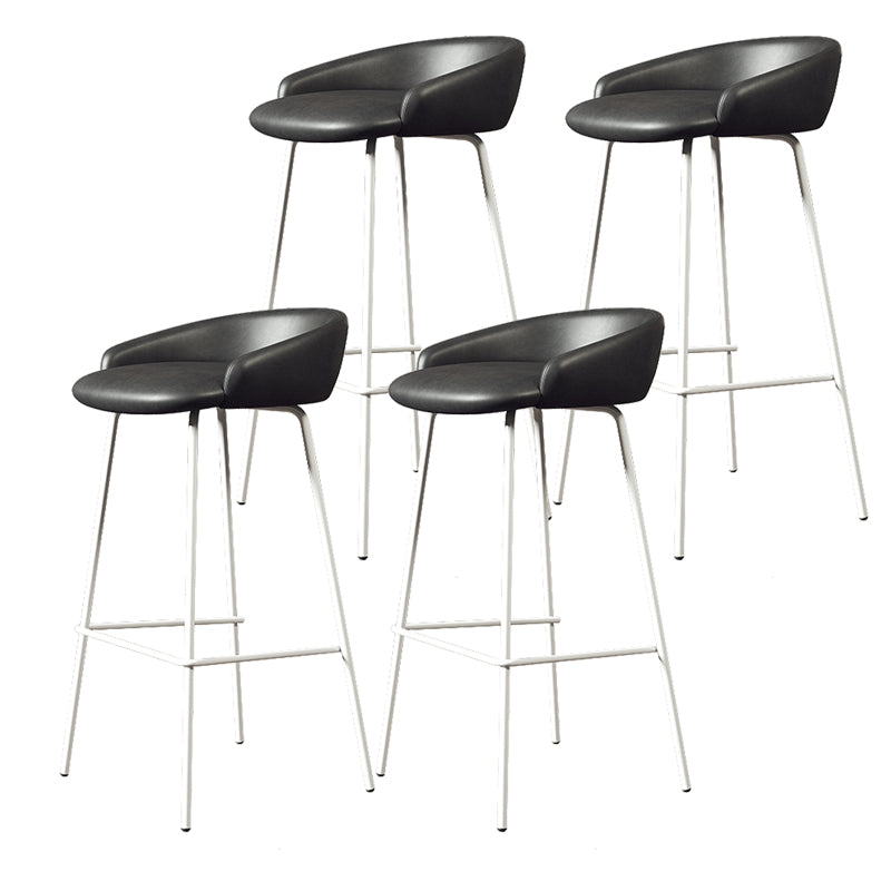 Faux Leather Bucket Seat Barstool Scandinavian Low Back Bar Stools
