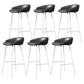 Faux Leather Bucket Seat Barstool Scandinavian Low Back Bar Stools