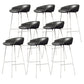 Faux Leather Bucket Seat Barstool Scandinavian Low Back Bar Stools