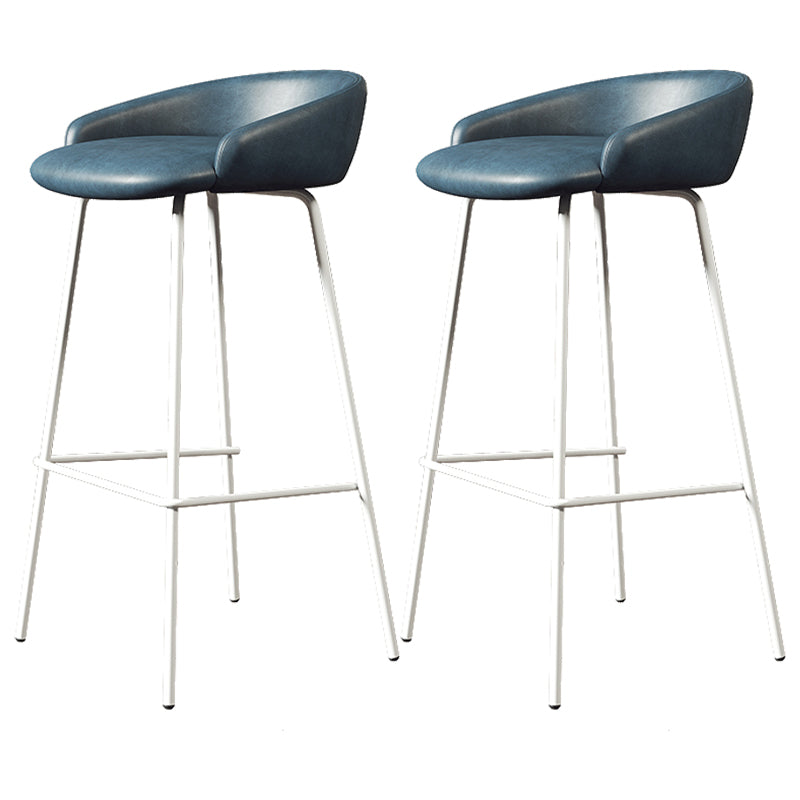 Faux Leather Bucket Seat Barstool Scandinavian Low Back Bar Stools