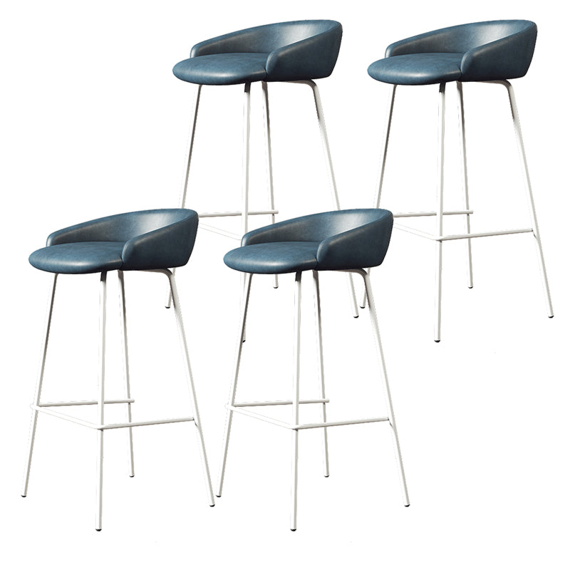 Faux Leather Bucket Seat Barstool Scandinavian Low Back Bar Stools