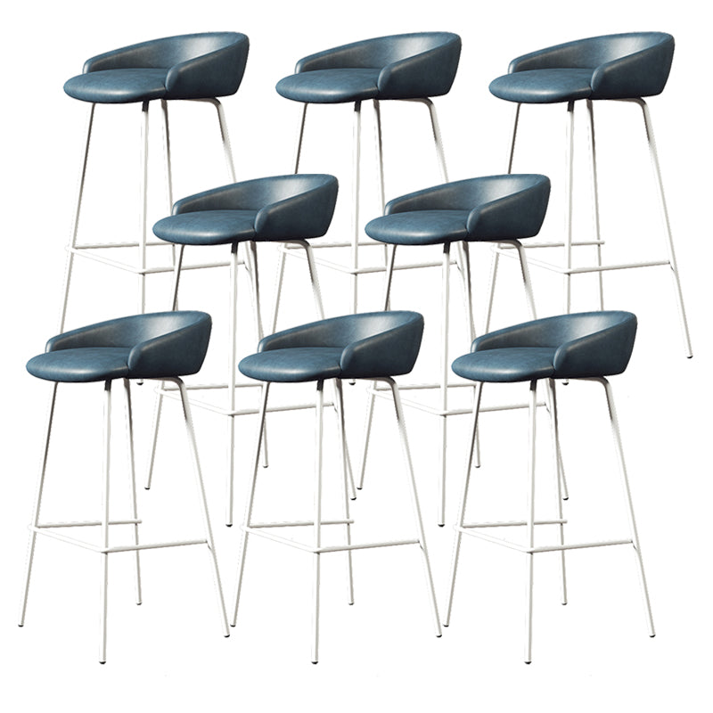Faux Leather Bucket Seat Barstool Scandinavian Low Back Bar Stools