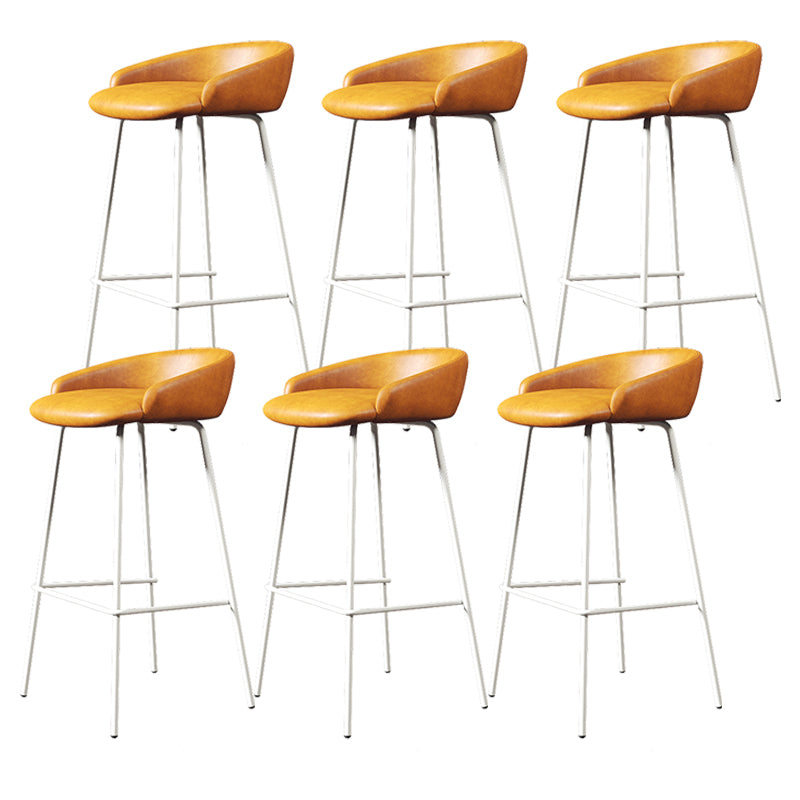 Faux Leather Bucket Seat Barstool Scandinavian Low Back Bar Stools