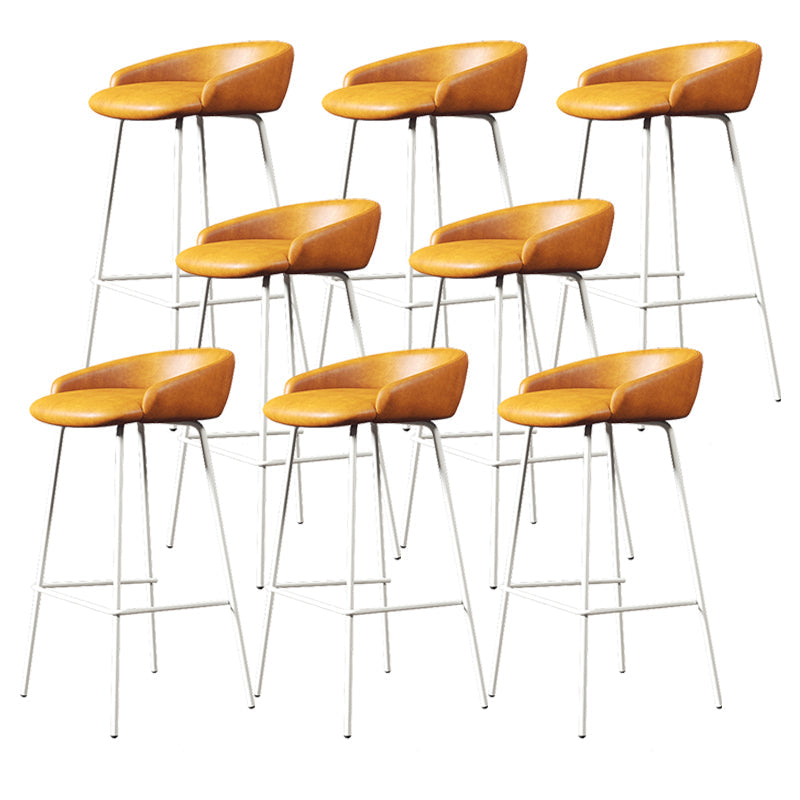 Faux Leather Bucket Seat Barstool Scandinavian Low Back Bar Stools