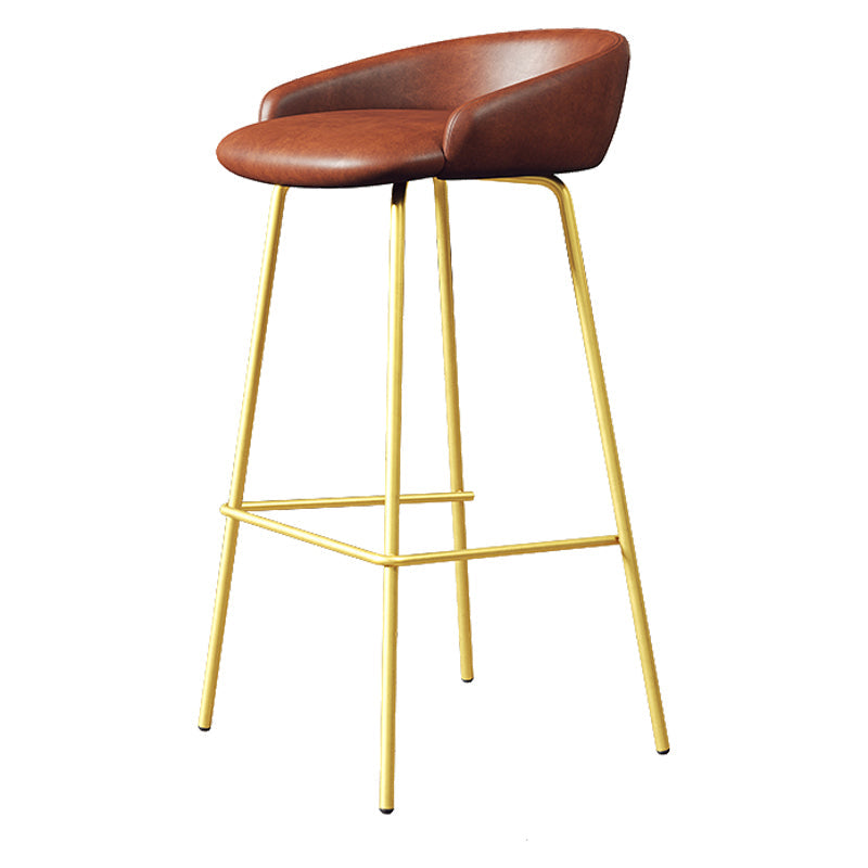 Faux Leather Bucket Seat Barstool Scandinavian Low Back Bar Stools