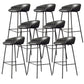 Faux Leather Bucket Seat Barstool Scandinavian Low Back Bar Stools