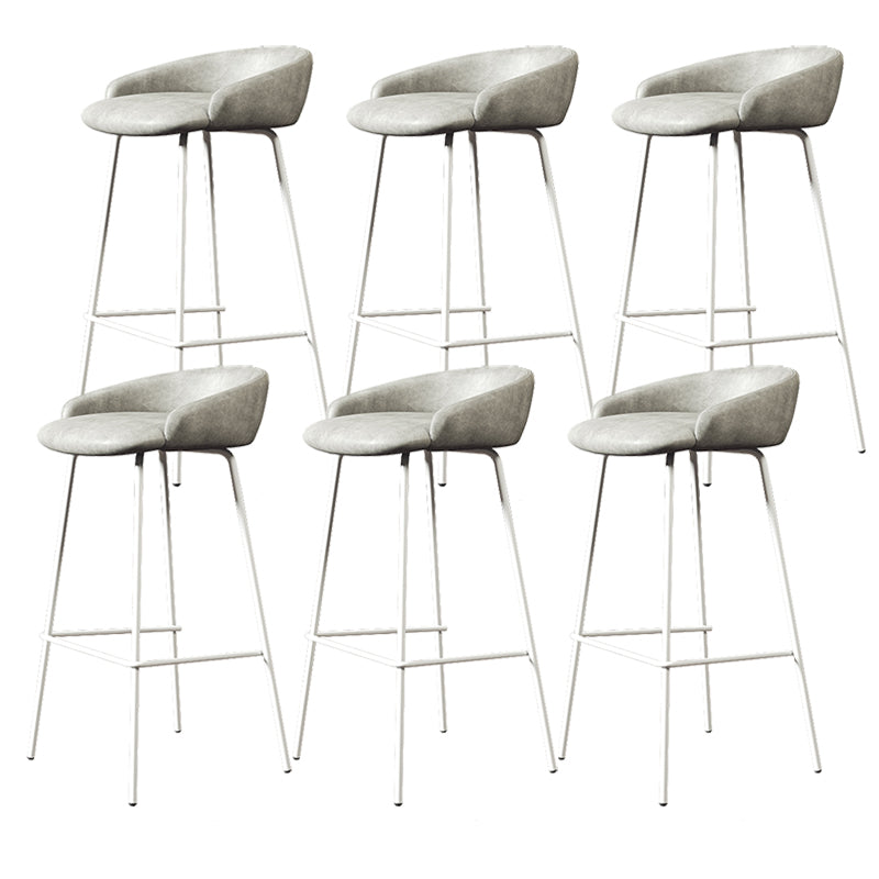 Faux Leather Bucket Seat Barstool Scandinavian Low Back Bar Stools