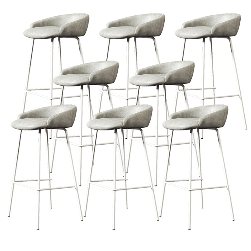 Faux Leather Bucket Seat Barstool Scandinavian Low Back Bar Stools