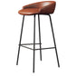 Faux Leather Bucket Seat Barstool Scandinavian Low Back Bar Stools