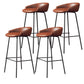 Faux Leather Bucket Seat Barstool Scandinavian Low Back Bar Stools