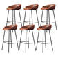 Faux Leather Bucket Seat Barstool Scandinavian Low Back Bar Stools