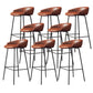 Faux Leather Bucket Seat Barstool Scandinavian Low Back Bar Stools