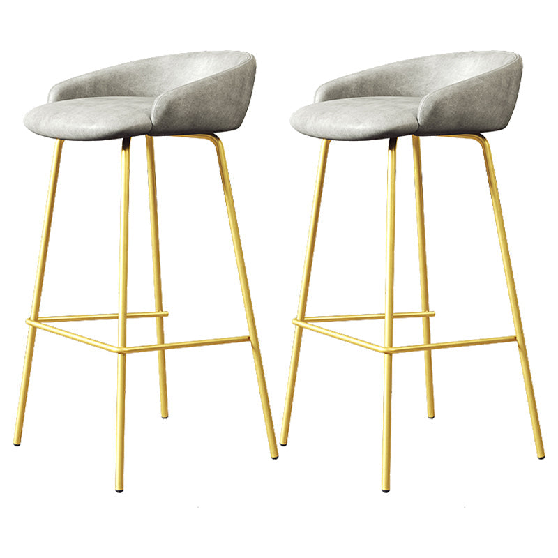 Faux Leather Bucket Seat Barstool Scandinavian Low Back Bar Stools