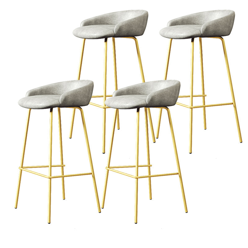 Faux Leather Bucket Seat Barstool Scandinavian Low Back Bar Stools