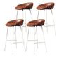 Faux Leather Bucket Seat Barstool Scandinavian Low Back Bar Stools