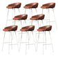 Faux Leather Bucket Seat Barstool Scandinavian Low Back Bar Stools