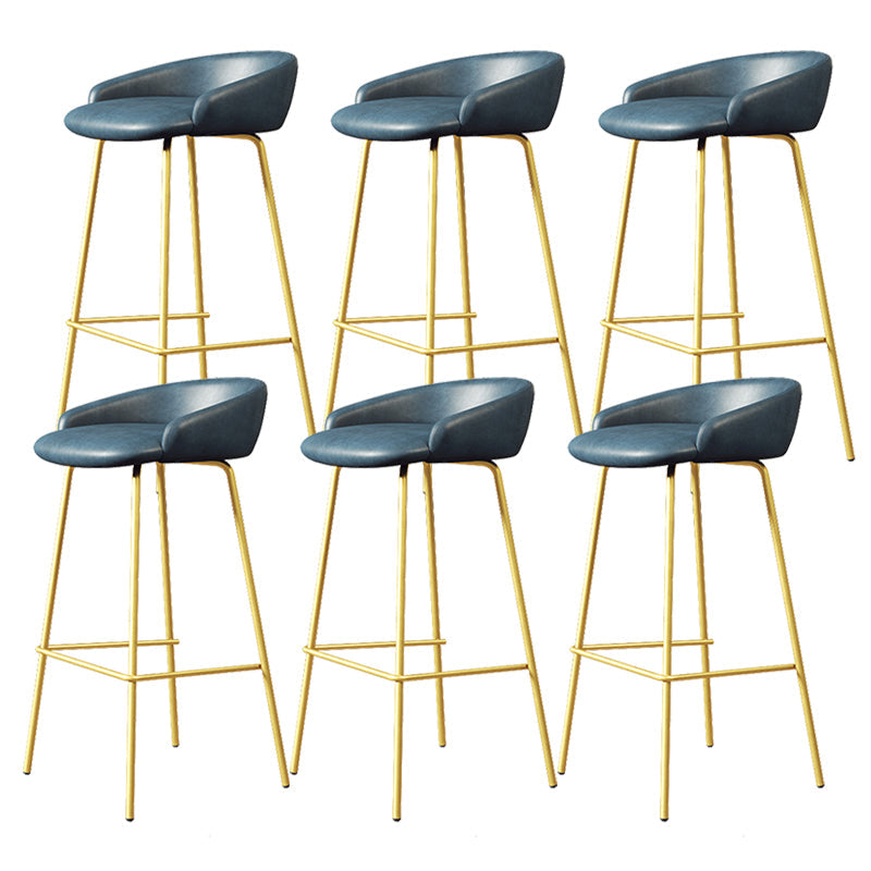 Faux Leather Bucket Seat Barstool Scandinavian Low Back Bar Stools