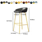 Faux Leather Bucket Seat Barstool Scandinavian Low Back Bar Stools