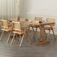 Solid Wood Dining Table Set 1/2/5 Pcs Rectangle Table with Arm Chairs