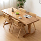 Solid Wood Dining Table Set 1/2/5 Pcs Rectangle Table with Arm Chairs