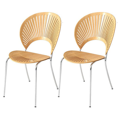 Round Dining Table Set 1/2/5 Pcs Acrylic Base Table with Chairs 2 Wood Chairs Clearhalo 'Dining Room Sets' 'Dining Tables & Seating' 'dining_room_set' 'furn' 'furn_dining_room_set' 'Furniture' 'Kitchen & Dining Furniture' 5832753