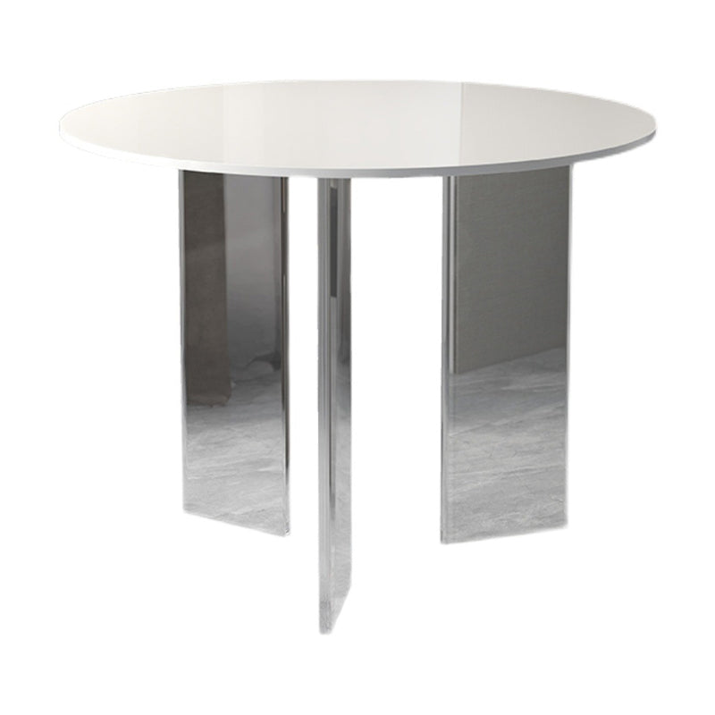 Round Dining Table Set 1/2/5 Pcs Acrylic Base Table with Chairs White 43"L x 43"W Clearhalo 'Dining Room Sets' 'Dining Tables & Seating' 'dining_room_set' 'furn' 'furn_dining_room_set' 'Furniture' 'Kitchen & Dining Furniture' 5832755