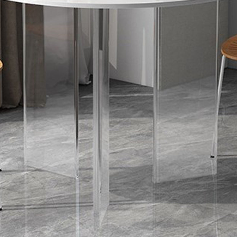 Round Dining Table Set 1/2/5 Pcs Acrylic Base Table with Chairs Clearhalo 'Dining Room Sets' 'Dining Tables & Seating' 'dining_room_set' 'furn' 'furn_dining_room_set' 'Furniture' 'Kitchen & Dining Furniture' 5832758