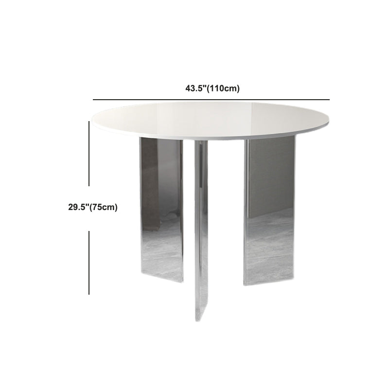 Round Dining Table Set 1/2/5 Pcs Acrylic Base Table with Chairs Clearhalo 'Dining Room Sets' 'Dining Tables & Seating' 'dining_room_set' 'furn' 'furn_dining_room_set' 'Furniture' 'Kitchen & Dining Furniture' 5832763