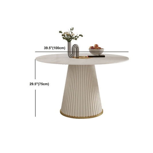 丸いダイニングテーブルセット1/2/3/5/7 PCS椅子付きの焼結石トップテーブル