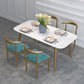 Contemporary Dining Set 1/2/5 Pcs Marble Dining Table with Cow Horn Chairs Clearhalo 'Dining Room Sets' 'Dining Tables & Seating' 'dining_room_set' 'furn' 'furn_dining_room_set' 'Furniture' 'Kitchen & Dining Furniture' 5832806