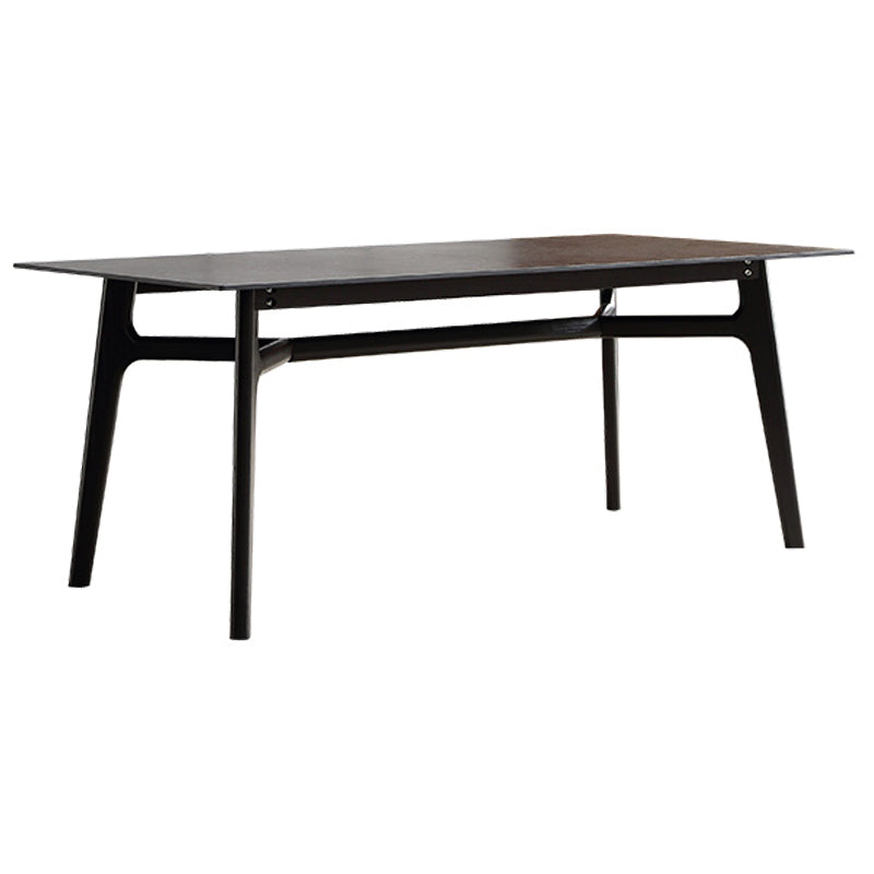Modern Rectangle Dinette Set 1/4/5/7 Pieces Black Stone Top Indoor Dining Set Clearhalo 'Dining Room Sets' 'Dining Tables & Seating' 'dining_room_set' 'furn' 'furn_dining_room_set' 'Furniture' 'Kitchen & Dining Furniture' 5832831
