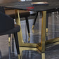 Juego de mesa de comedor interior Glam, juego de comedor con caballete rectangular de 1/4/5/7 piezas en negro