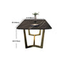 Juego de mesa de comedor interior Glam, juego de comedor con caballete rectangular de 1/4/5/7 piezas en negro