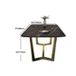 Juego de mesa de comedor interior Glam, juego de comedor con caballete rectangular de 1/4/5/7 piezas en negro