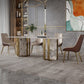 Glam Dining Table Set 1/2/3/5/7 Pcs Sintered Stone Dining Table with Upholstered Chairs Clearhalo 'Dining Room Sets' 'Dining Tables & Seating' 'dining_room_set' 'furn' 'furn_dining_room_set' 'Furniture' 'Kitchen & Dining Furniture' 5832924