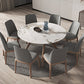 Round Dining Table Set 1/4/5 Pcs Solid Wood Frame Solid Wood Frame Clearhalo 'Dining Room Sets' 'Dining Tables & Seating' 'dining_room_set' 'furn' 'furn_dining_room_set' 'Furniture' 'Kitchen & Dining Furniture' 5832935