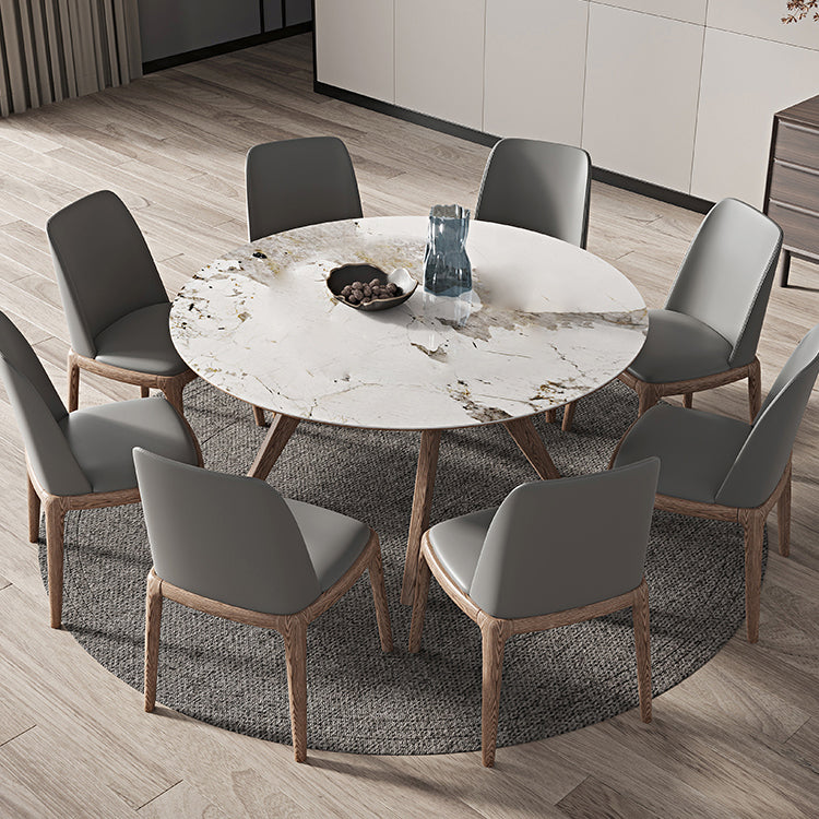 Round Dining Table Set 1/4/5 Pcs Solid Wood Frame Solid Wood Frame Clearhalo 'Dining Room Sets' 'Dining Tables & Seating' 'dining_room_set' 'furn' 'furn_dining_room_set' 'Furniture' 'Kitchen & Dining Furniture' 5832935