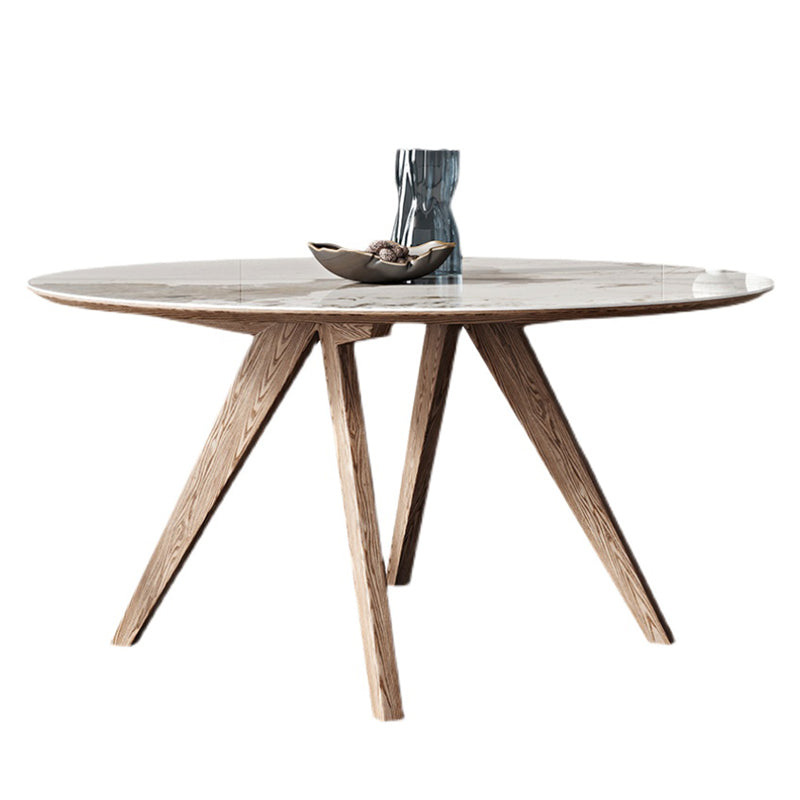 Round Dining Table Set 1/4/5 Pcs Solid Wood Frame Solid Wood Frame Gold 59"L x 59"W Clearhalo 'Dining Room Sets' 'Dining Tables & Seating' 'dining_room_set' 'furn' 'furn_dining_room_set' 'Furniture' 'Kitchen & Dining Furniture' 5832937