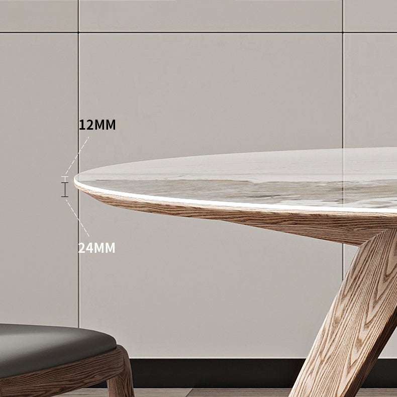 Round Dining Table Set 1/4/5 Pcs Solid Wood Frame Solid Wood Frame Clearhalo 'Dining Room Sets' 'Dining Tables & Seating' 'dining_room_set' 'furn' 'furn_dining_room_set' 'Furniture' 'Kitchen & Dining Furniture' 5832939