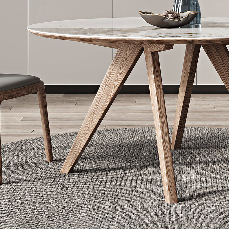Round Dining Table Set 1/4/5 Pcs Solid Wood Frame Solid Wood Frame Clearhalo 'Dining Room Sets' 'Dining Tables & Seating' 'dining_room_set' 'furn' 'furn_dining_room_set' 'Furniture' 'Kitchen & Dining Furniture' 5832940