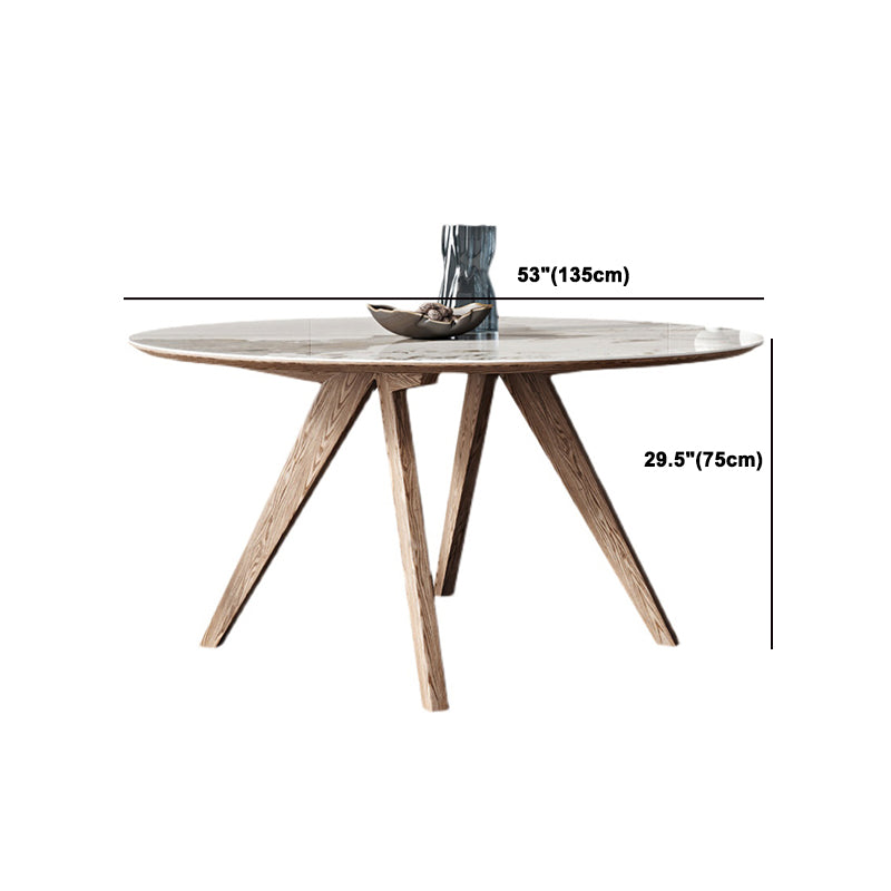 Round Dining Table Set 1/4/5 Pcs Solid Wood Frame Solid Wood Frame Clearhalo 'Dining Room Sets' 'Dining Tables & Seating' 'dining_room_set' 'furn' 'furn_dining_room_set' 'Furniture' 'Kitchen & Dining Furniture' 5832943