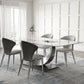Modern Dining Room Set 1/3/4/5/8 Pcs Sintered Stone Top Table with Wingback Chairs 5 Pieces: Table, 4 Chairs Clearhalo 'Dining Room Sets' 'Dining Tables & Seating' 'dining_room_set' 'furn' 'furn_dining_room_set' 'Furniture' 'Kitchen & Dining Furniture' 5832974