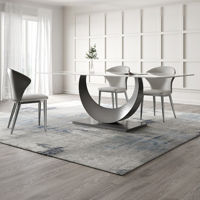 Modern Dining Room Set 1/3/4/5/8 Pcs Sintered Stone Top Table with Wingback Chairs Clearhalo 'Dining Room Sets' 'Dining Tables & Seating' 'dining_room_set' 'furn' 'furn_dining_room_set' 'Furniture' 'Kitchen & Dining Furniture' 5832976